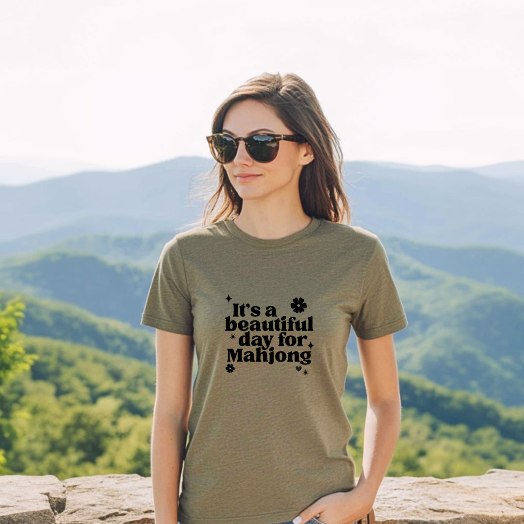 It's A Beautiful Day For Mahjong - Women's Crew Tee