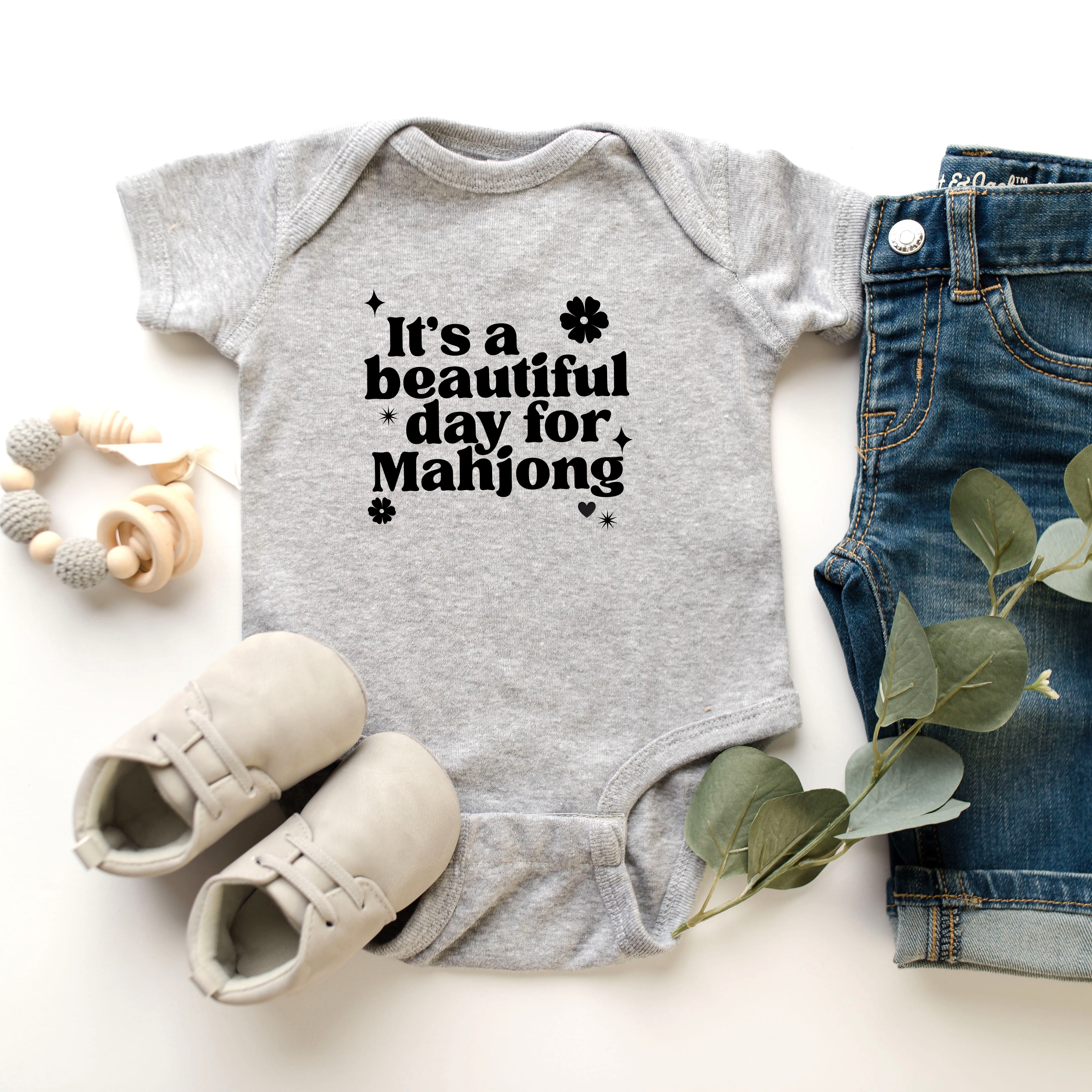 It's A Beautiful Day For Mahjong - Baby Onesie