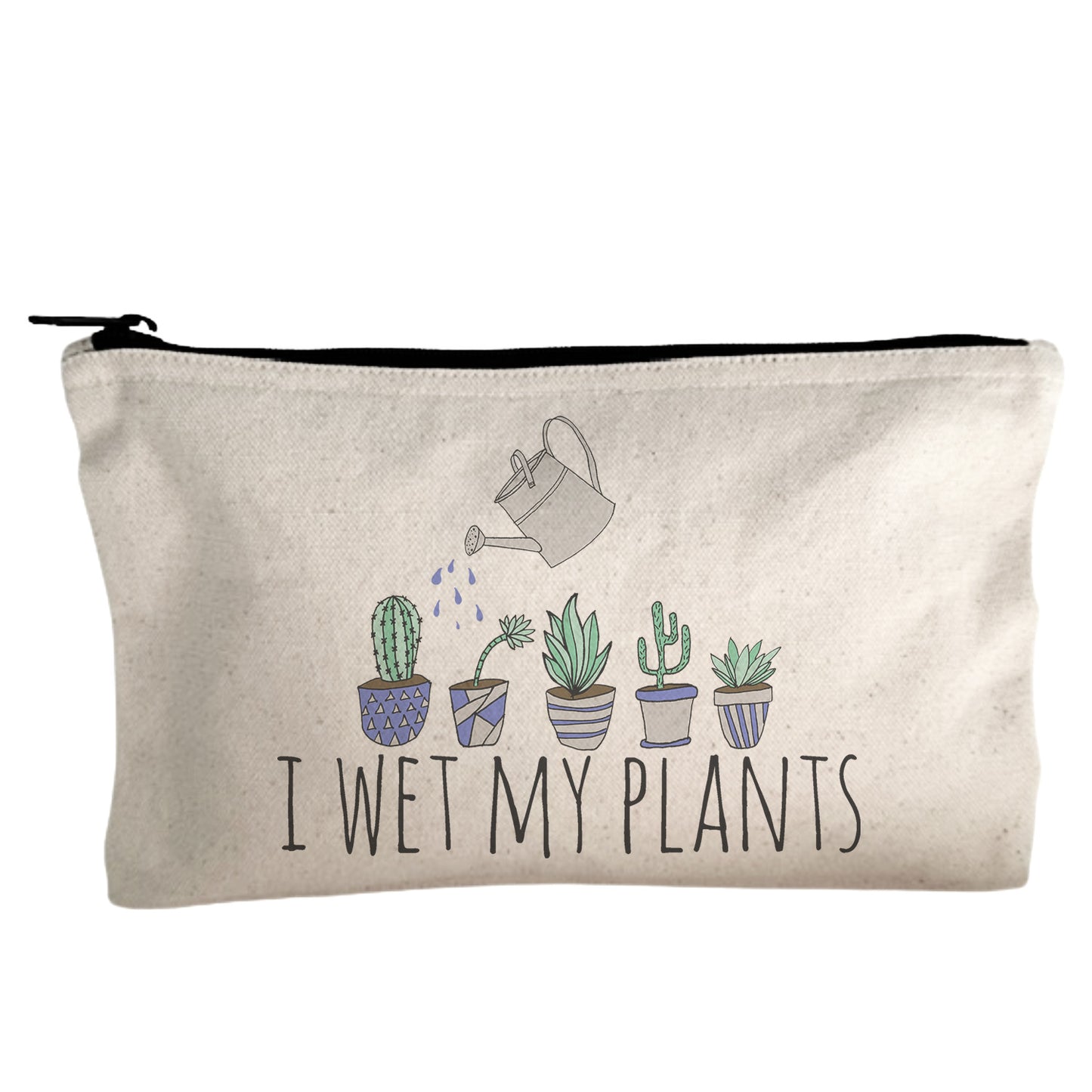 a white pouch with a potted plant on it