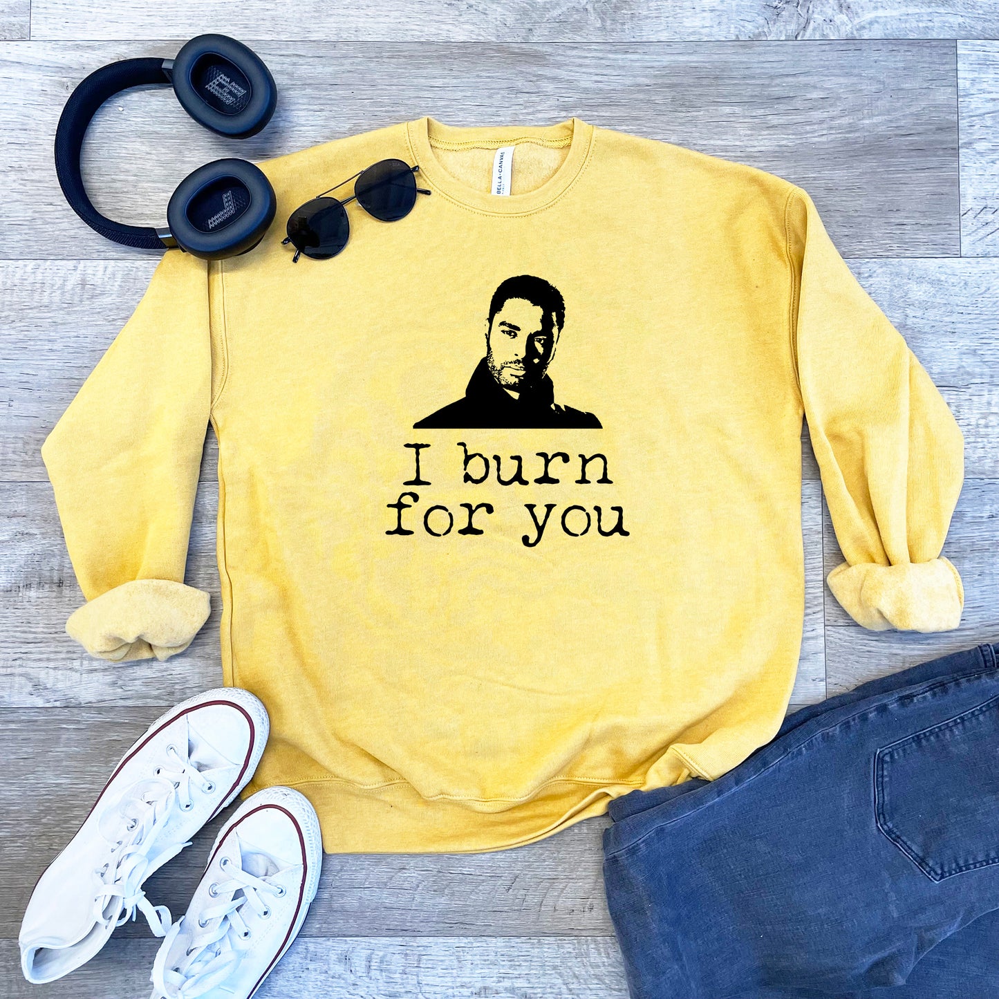 Bridgerton - I Burn For You - Unisex Sweatshirt - Heather Gray, Dusty Blue, Mauve, or Gold