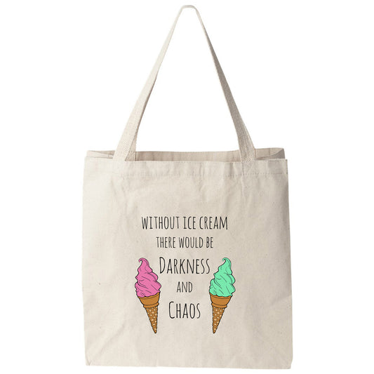 a tote bag with two ice cream cones on it