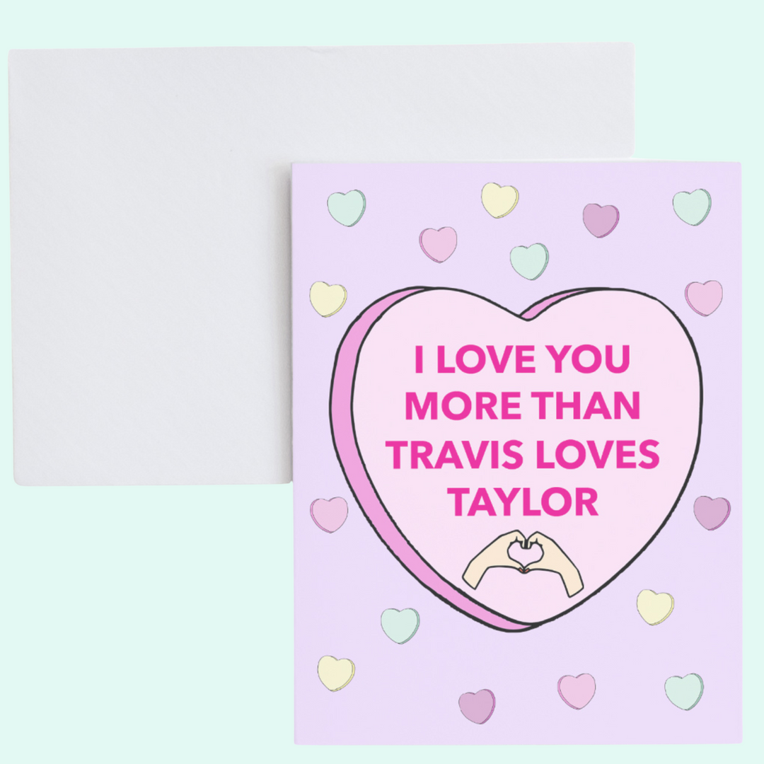 a card with a pink heart on it