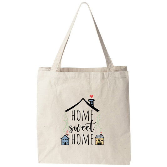 a canvas bag with the words home sweet home on it