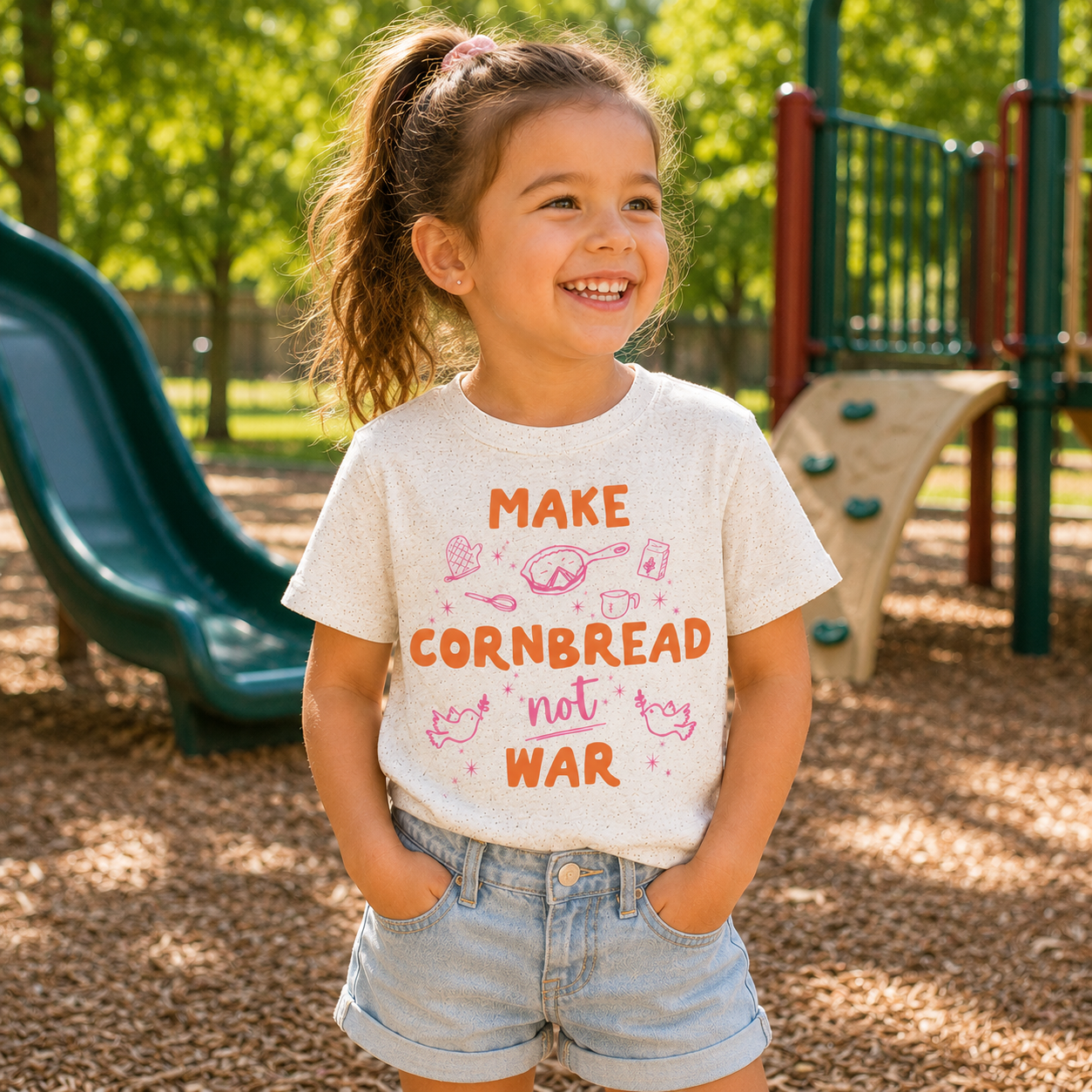 Make Cornbread Not War - Kid's Tee