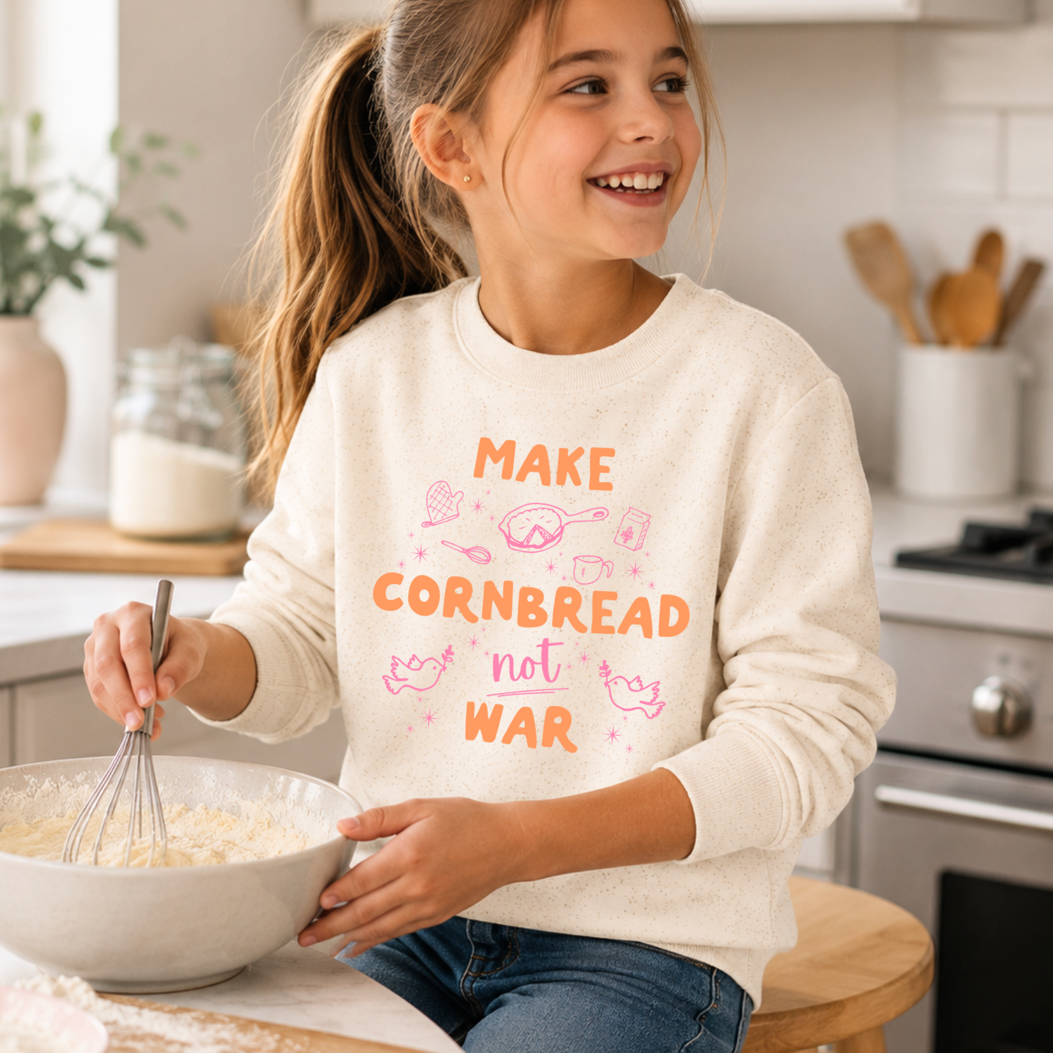 Make Cornbread Not War - Kid's Sweatshirt