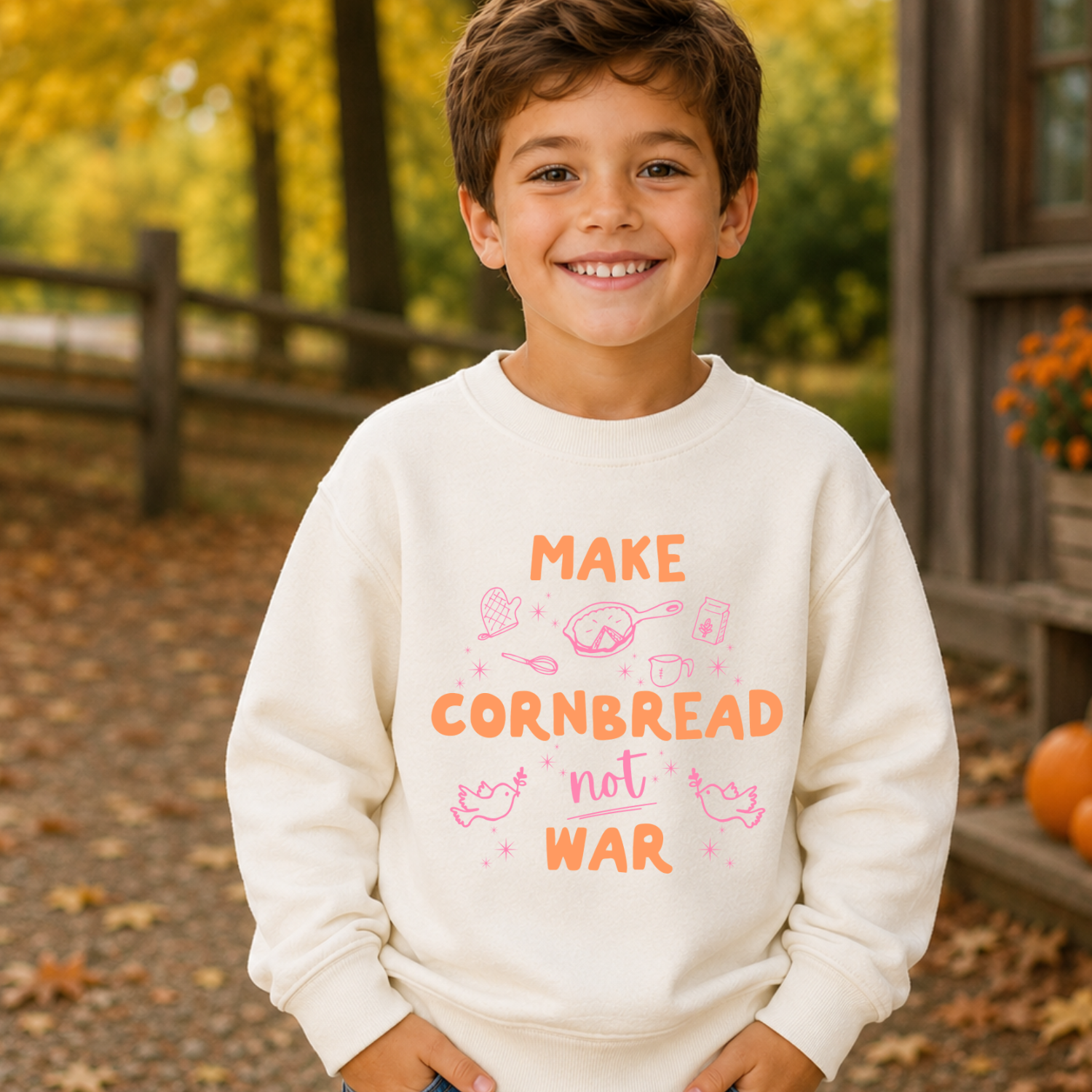 Make Cornbread Not War - Kid's Sweatshirt