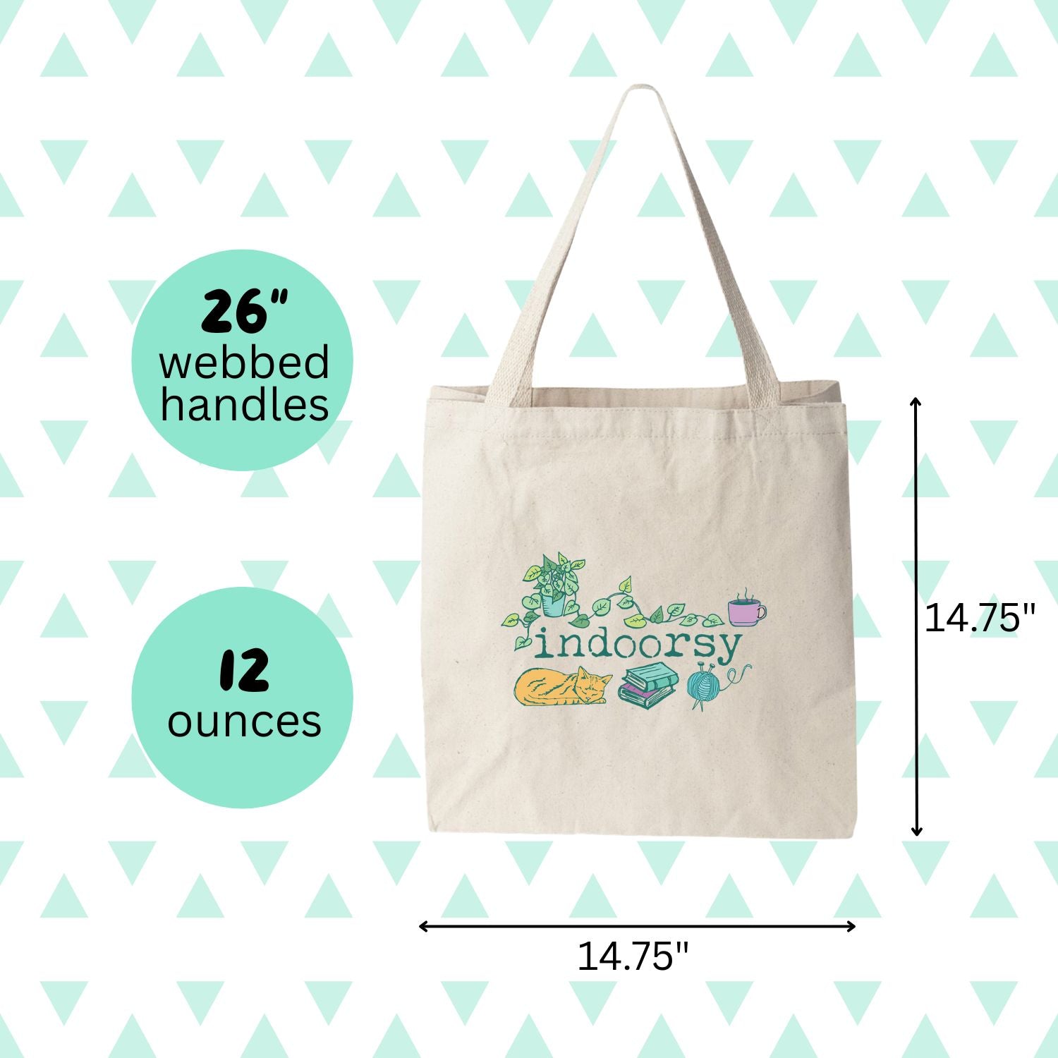 a tote bag with a picture of a plant on it