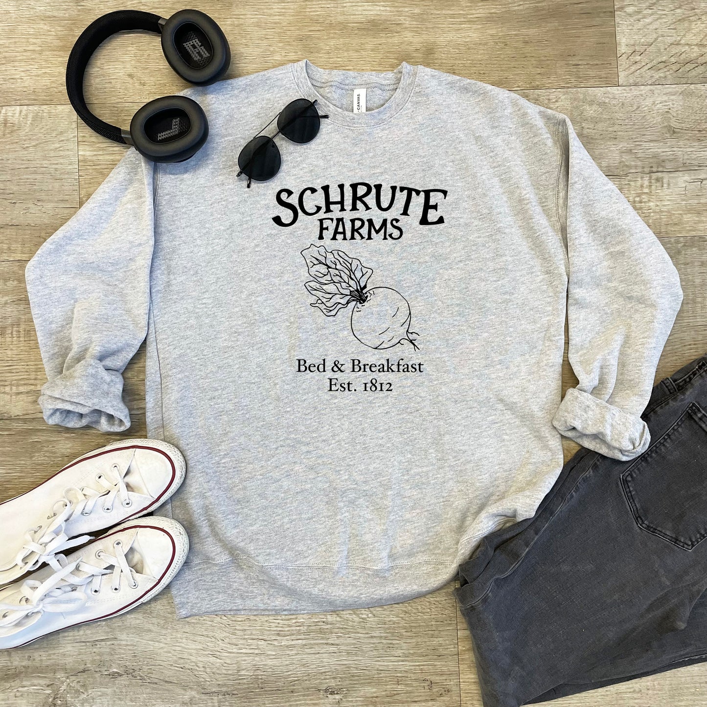 Schrute Farms - Unisex Sweatshirt - Heather Gray or Dusty Blue