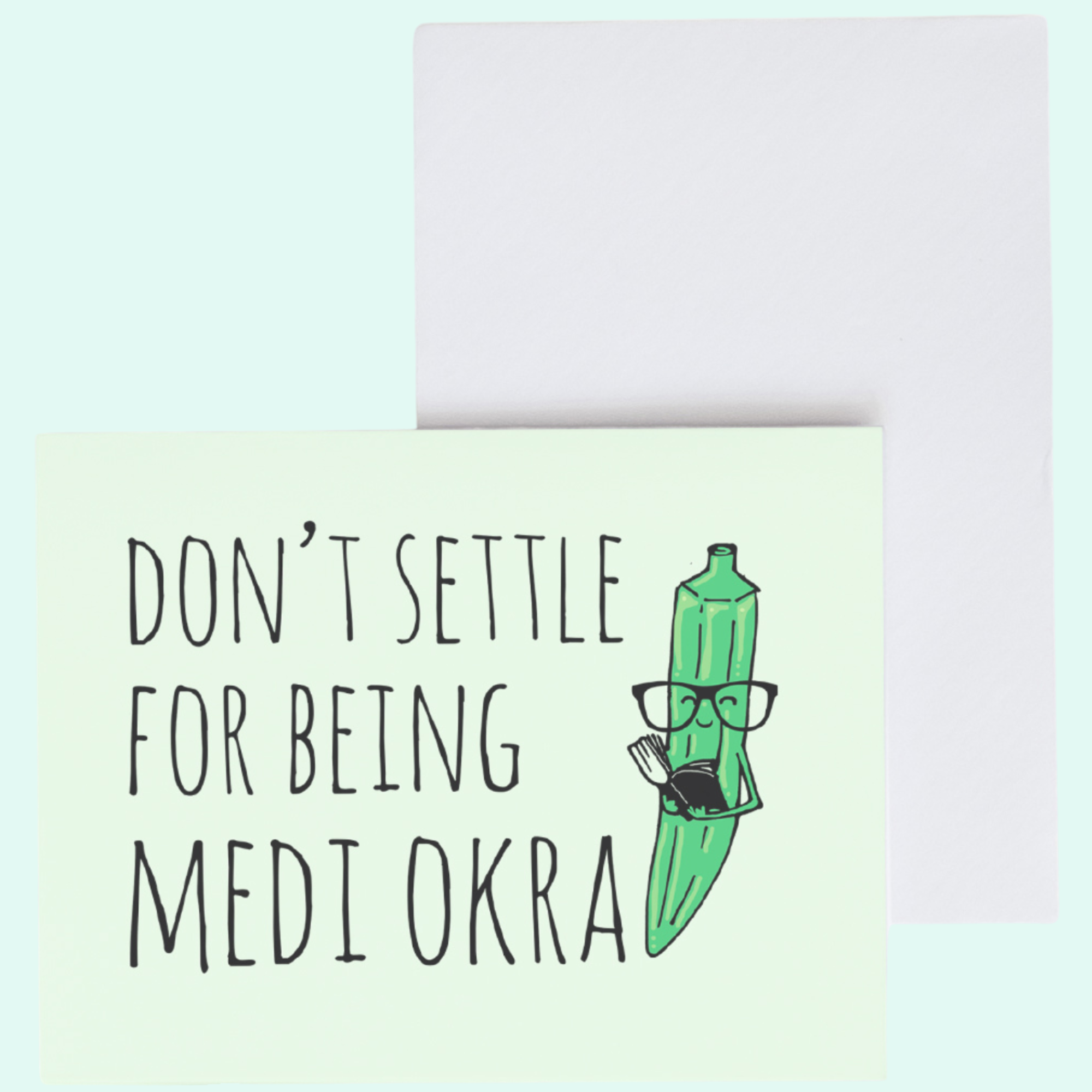 a card with a picture of a green bottle and a caption that reads,