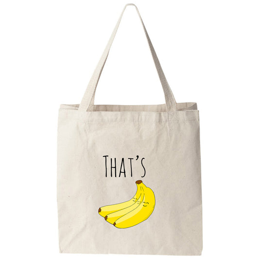 a tote bag with a picture of a banana on it