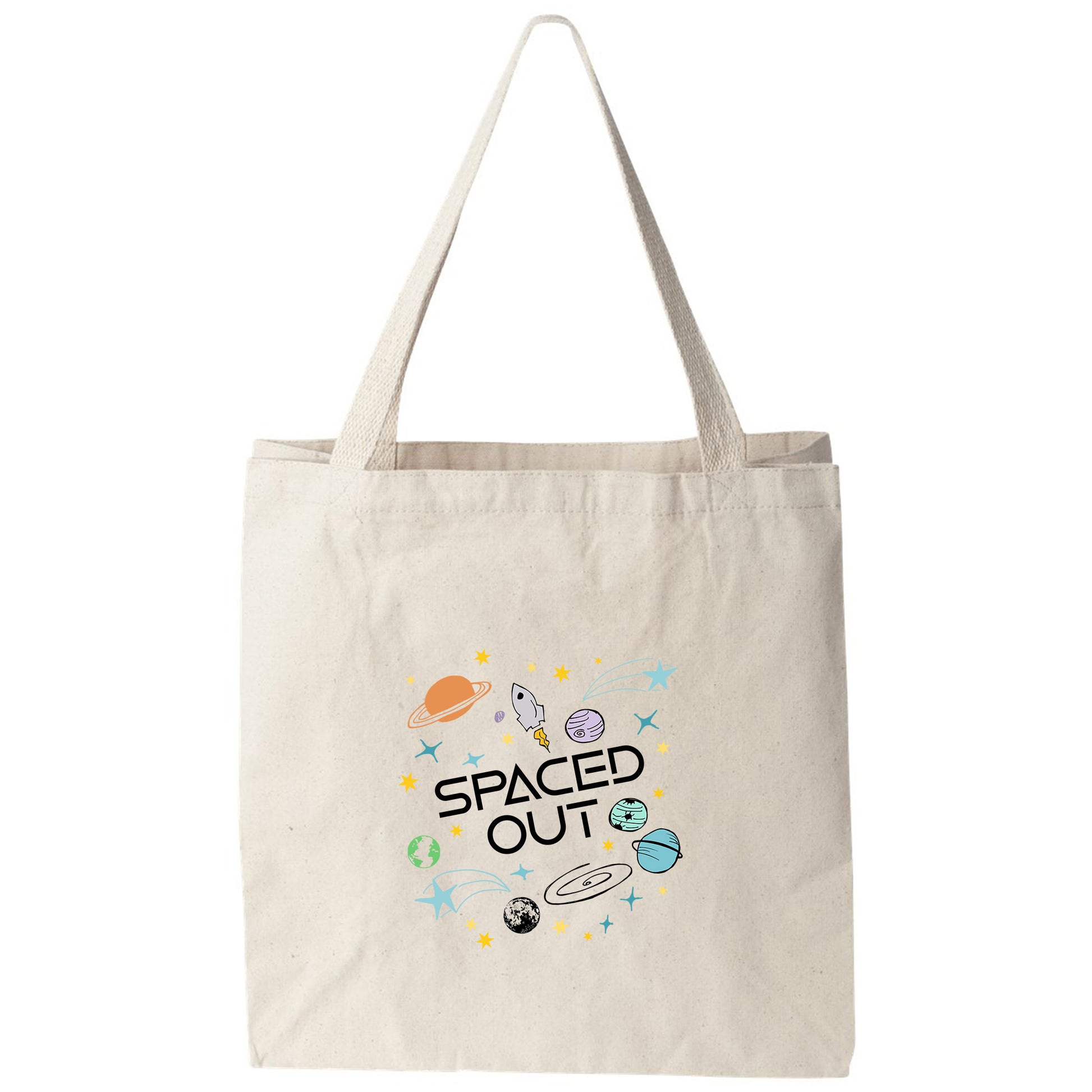 a tote bag with the words spaced out on it