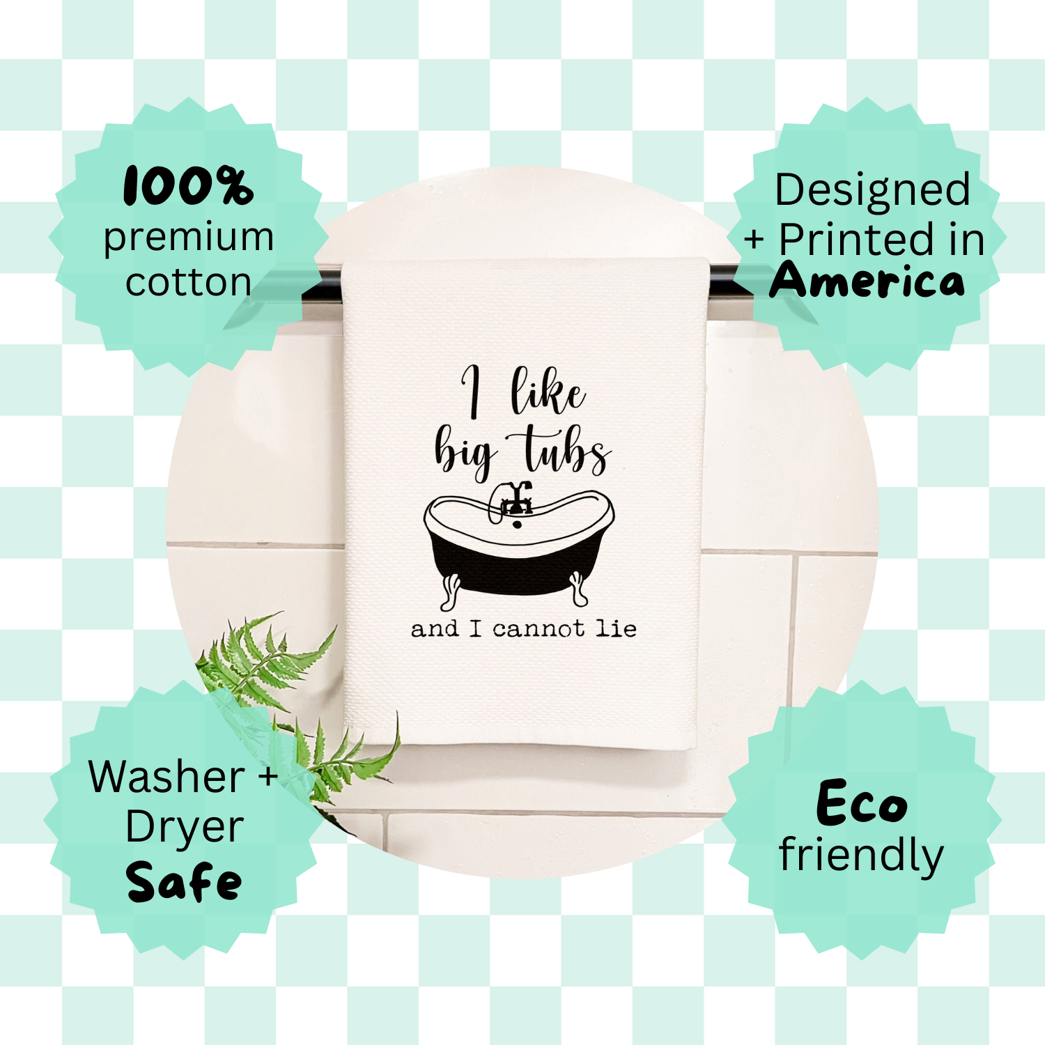 a tea towel with the words i like big tubs and i cannot lie on
