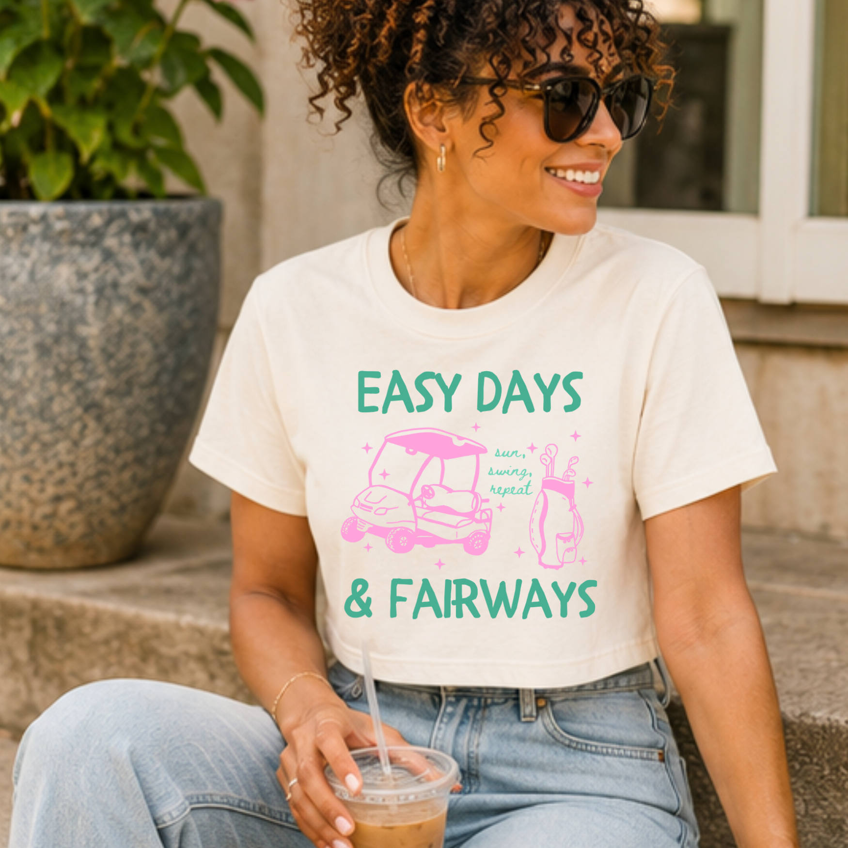 Easy Days & Fairways - Women's Golf Crop Tee
