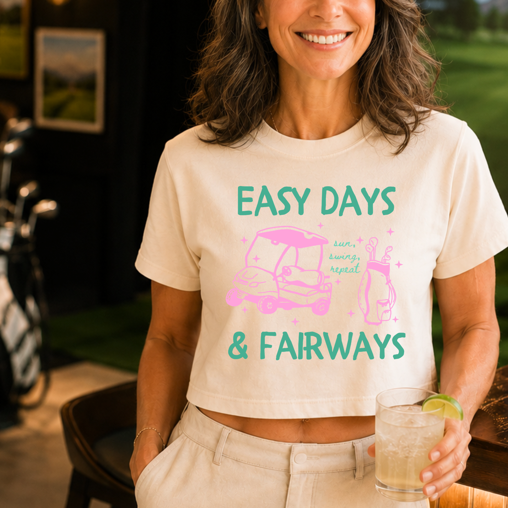 Easy Days & Fairways - Women's Golf Crop Tee