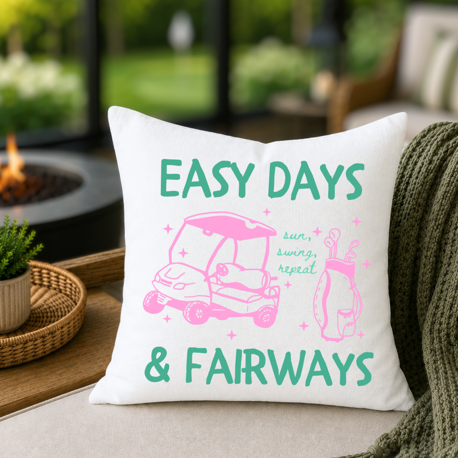 Easy Days & Fairways Golf Throw Pillow