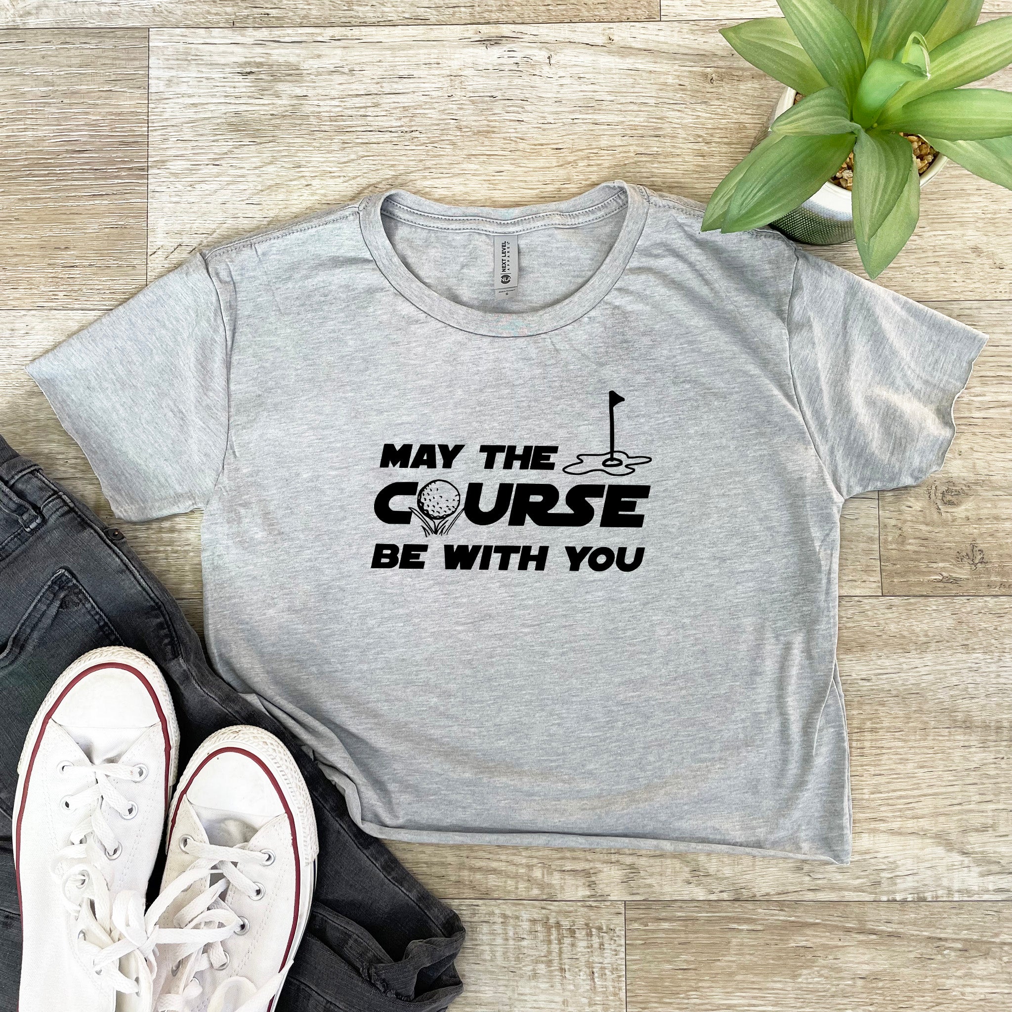 a t - shirt that says may the course be with you