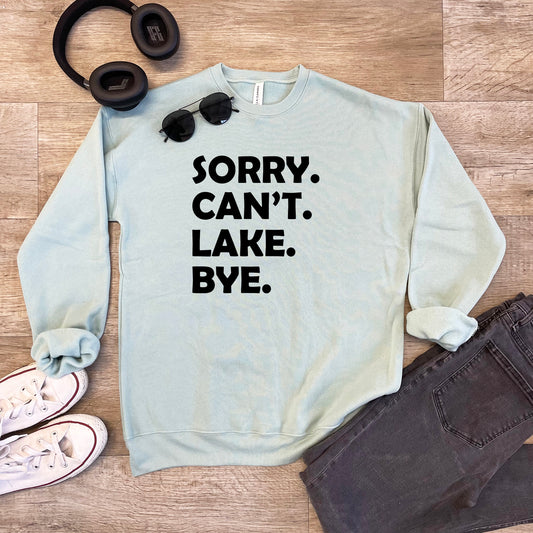 a sweater that says sorry can't lake bye