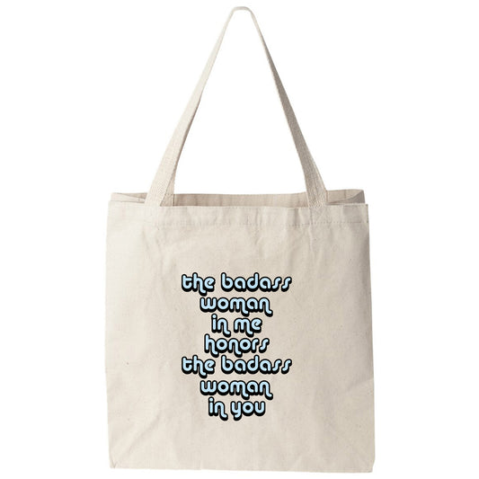 a tote bag with a message on it