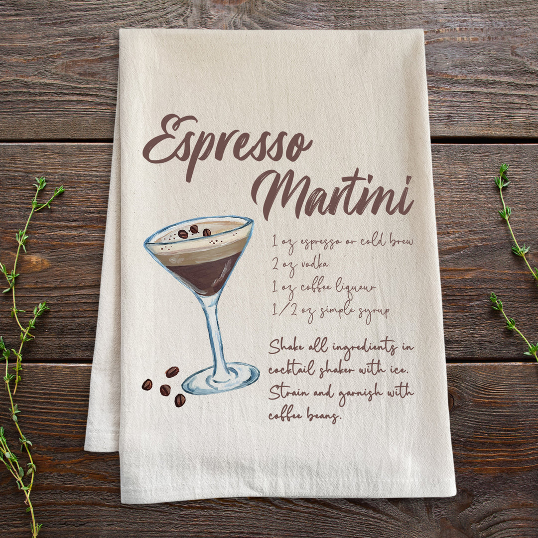 Espresso Martini - Watercolor Cocktail Kitchen Towel