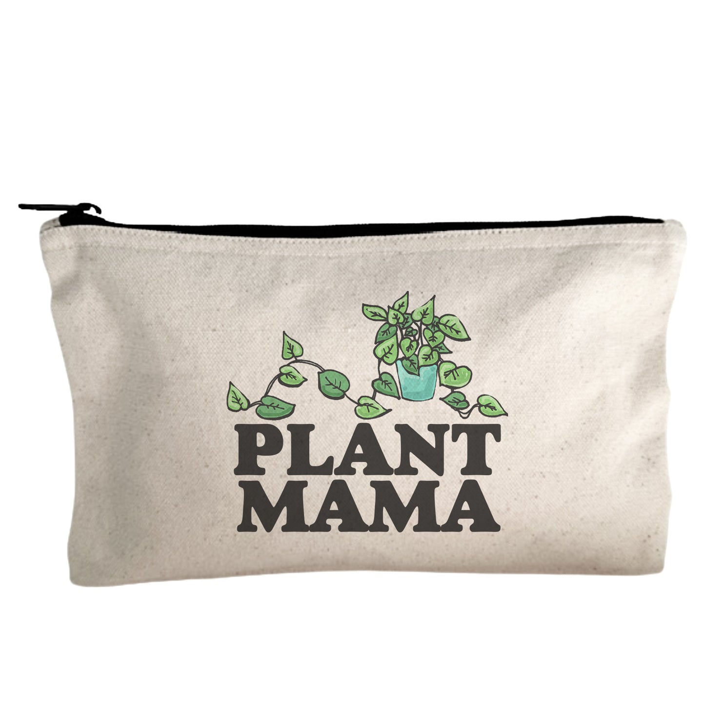 a white bag with a plant mama on it