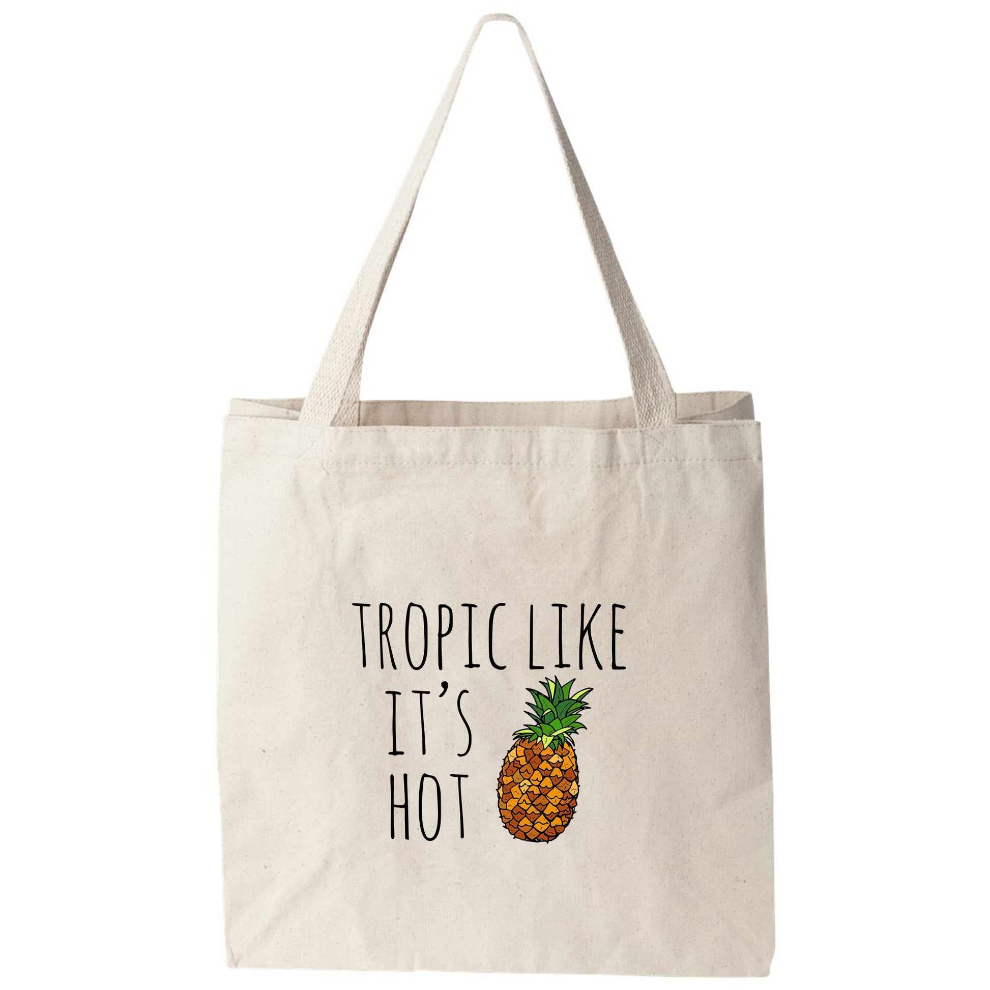 a tote bag with a pineapple printed on it