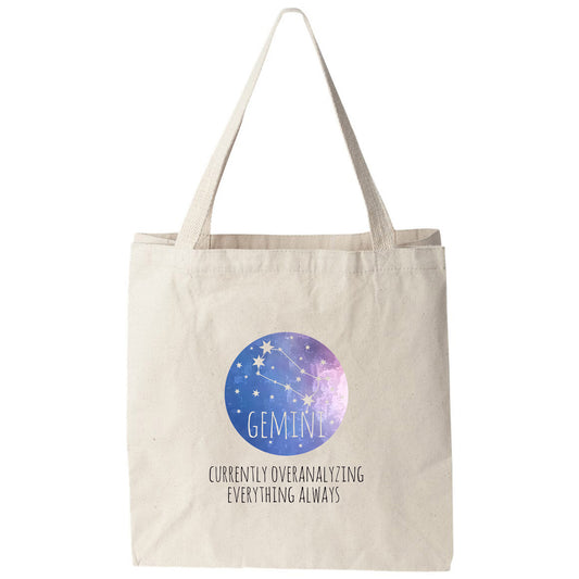 a tote bag with the words gemin on it