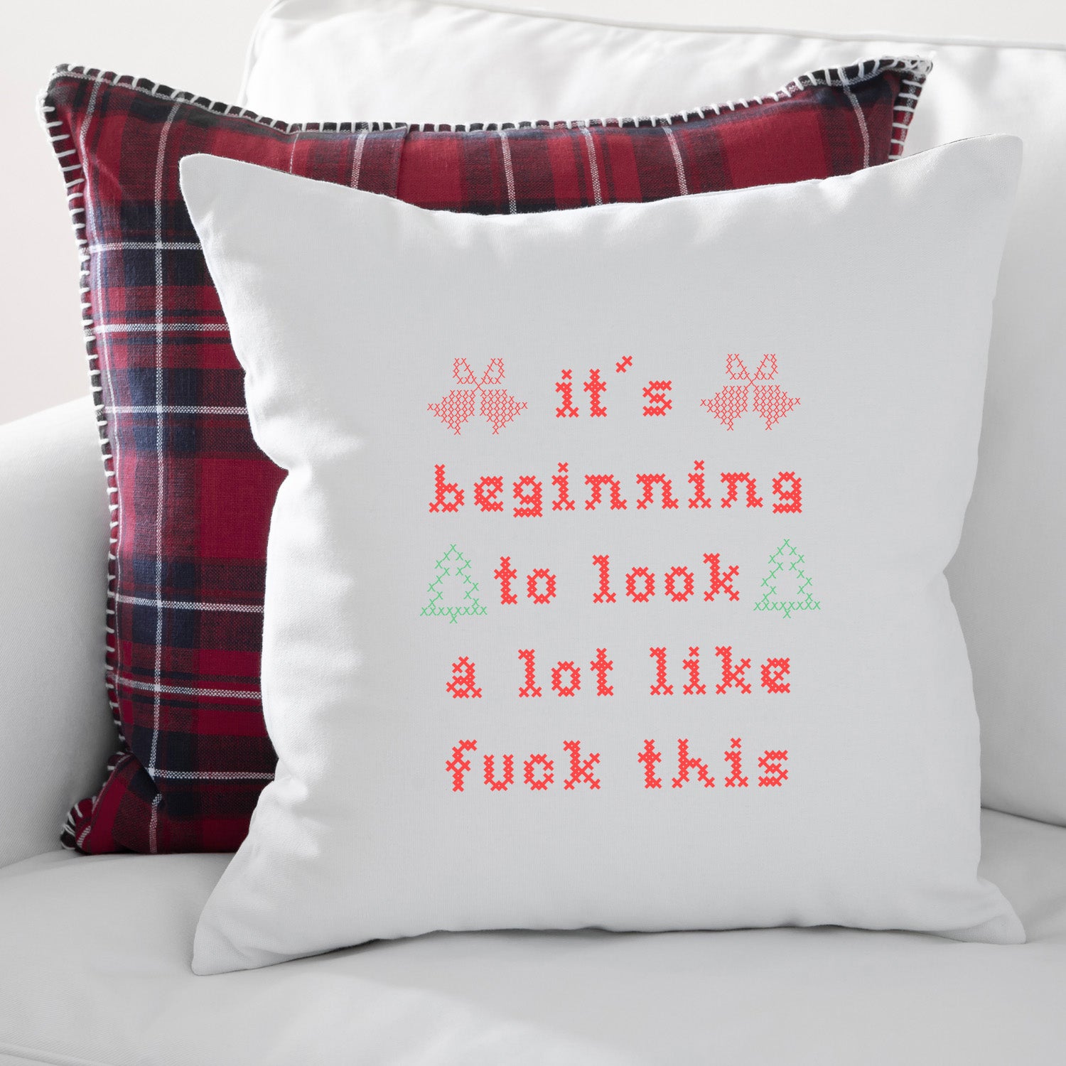 It's Beginning To Look A Lot Like F This Christmas Throw Pillow