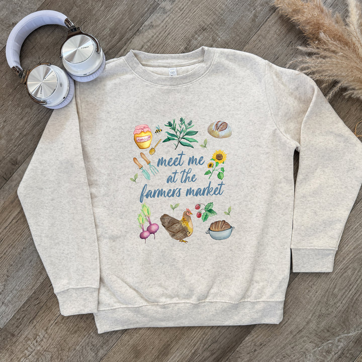 Meet Me At The Farmers Market - Kid's Sweatshirt - Oatmeal