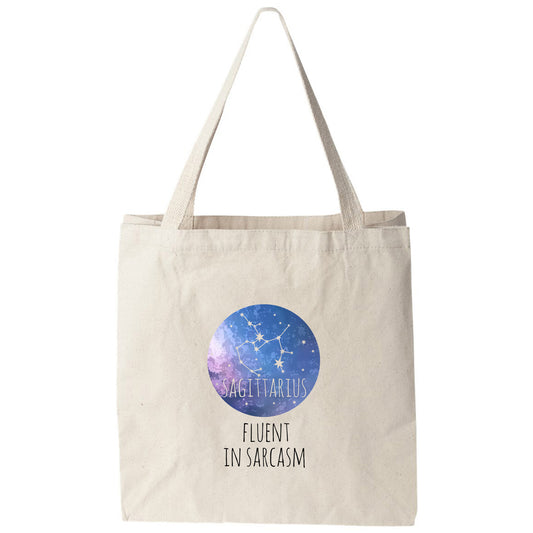 a tote bag with a picture of the stars in the sky