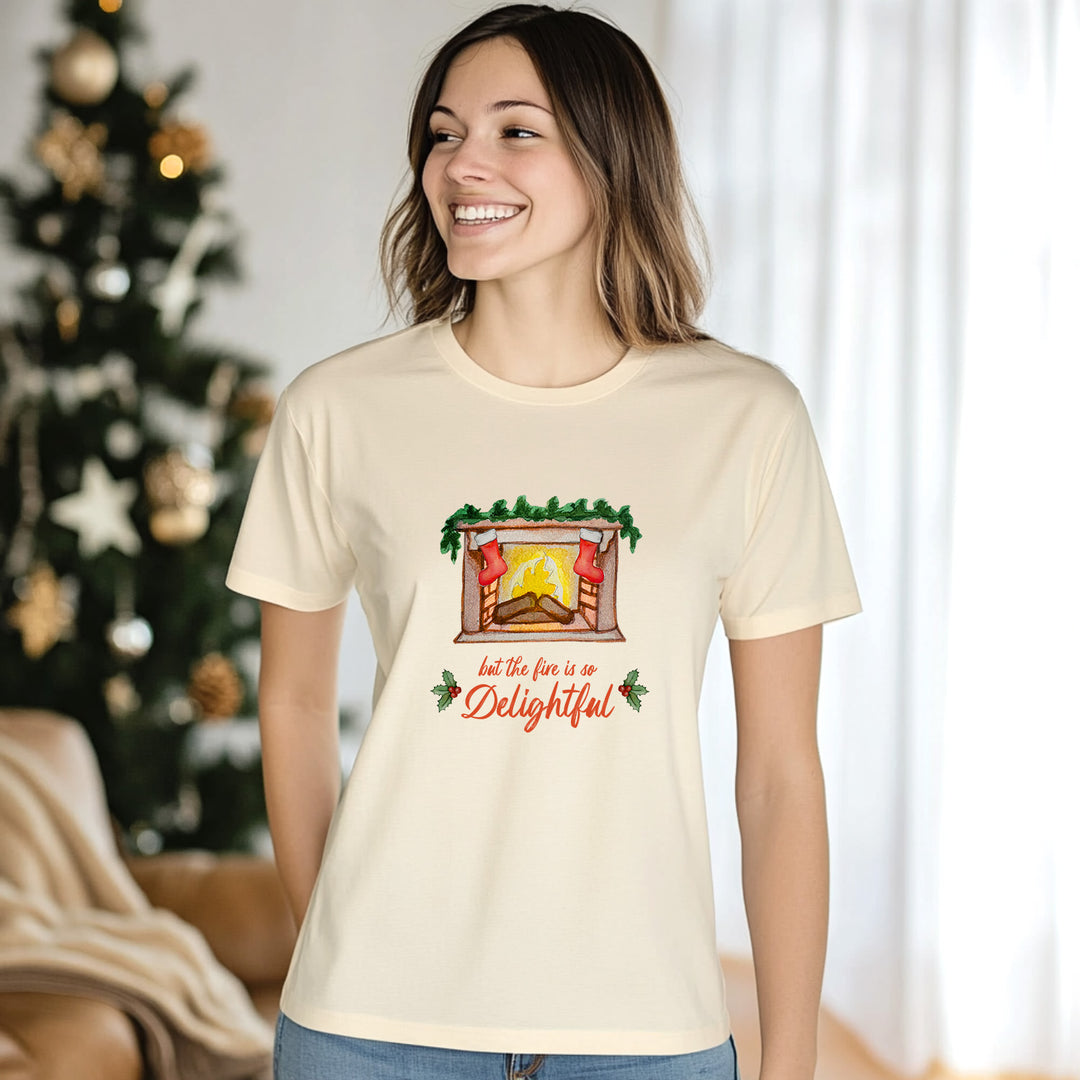 But The Fire Is So Delightful - Christmas Men's / Unisex Tee - Oatmeal