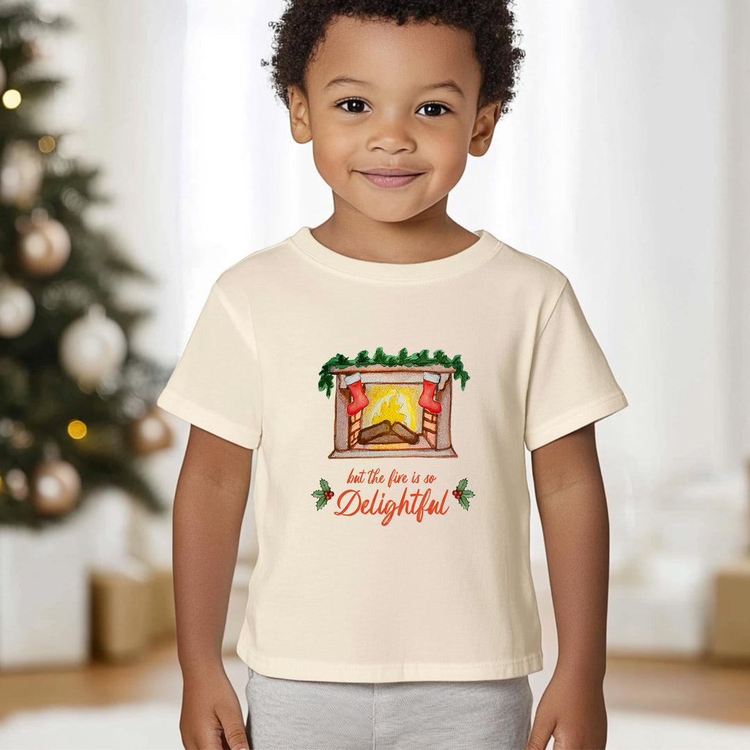 But The Fire Is So Delightful - Christmas Toddler Tee - Oatmeal