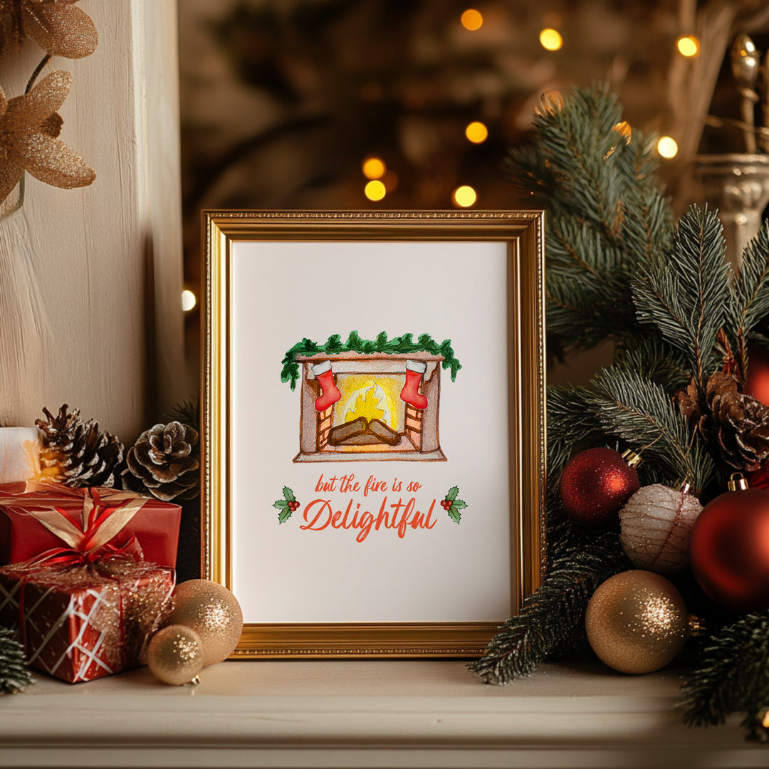 But The Fire Is So Delightful Christmas Art Print