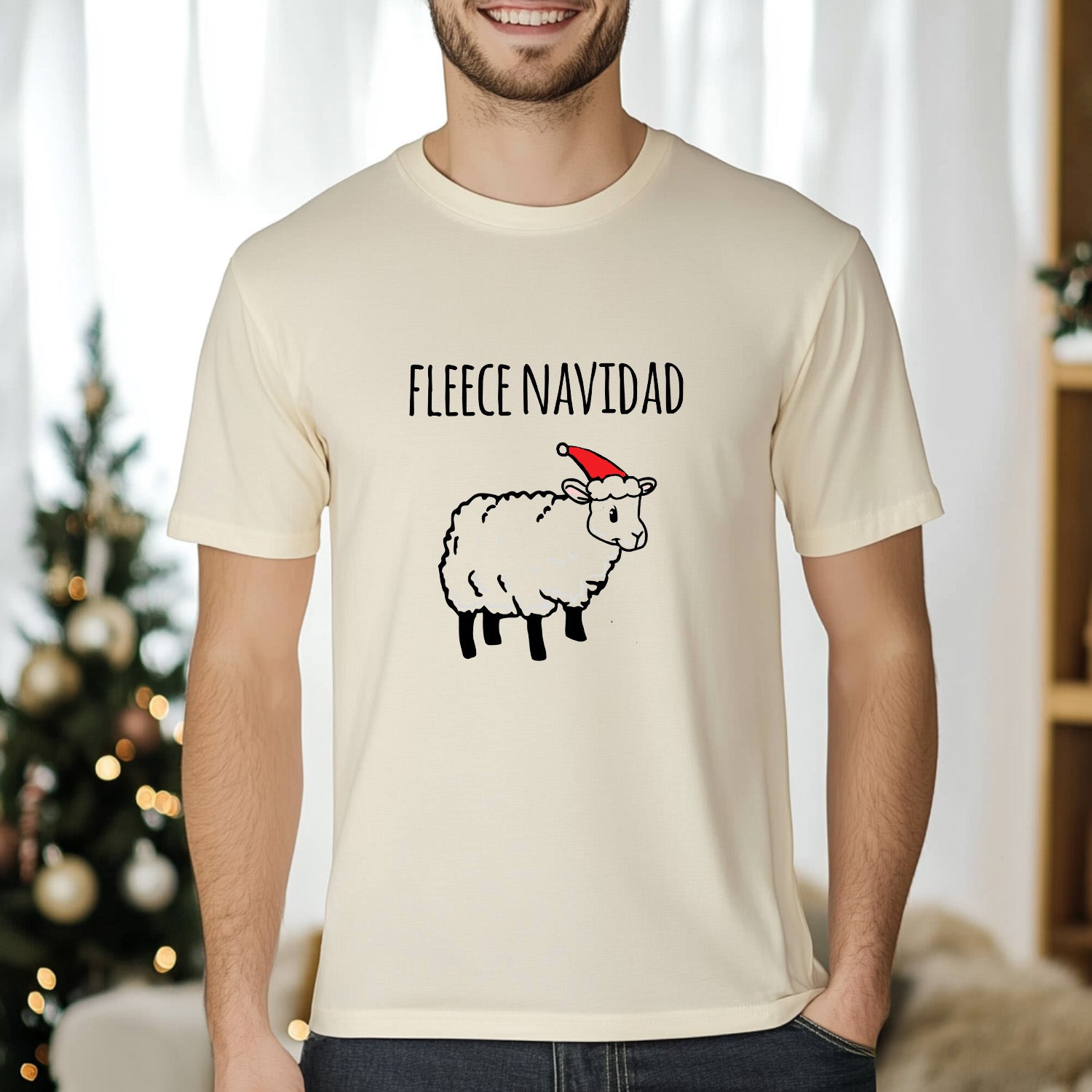 Fleece Navidad - Christmas Men's / Unisex Tee - Oatmeal