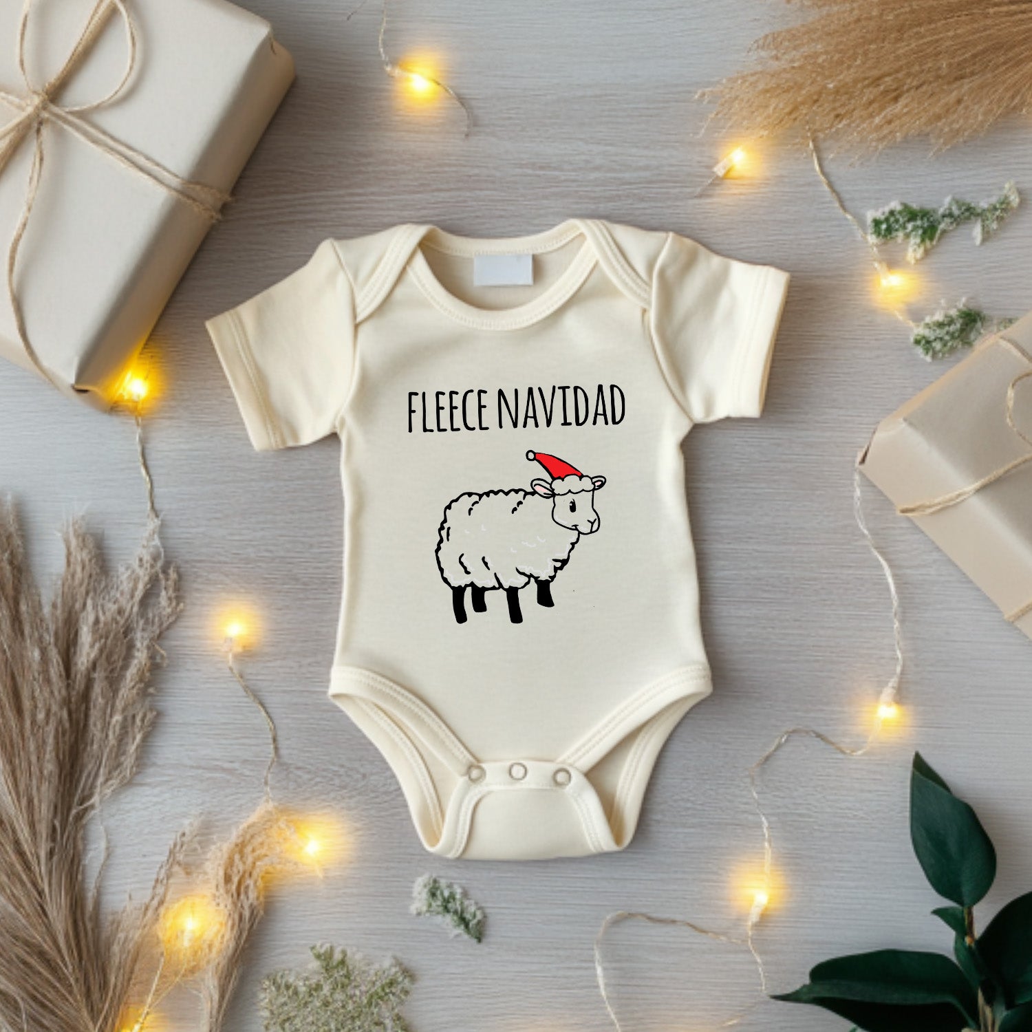 Fleece Navidad - Christmas Onesie - Oatmeal
