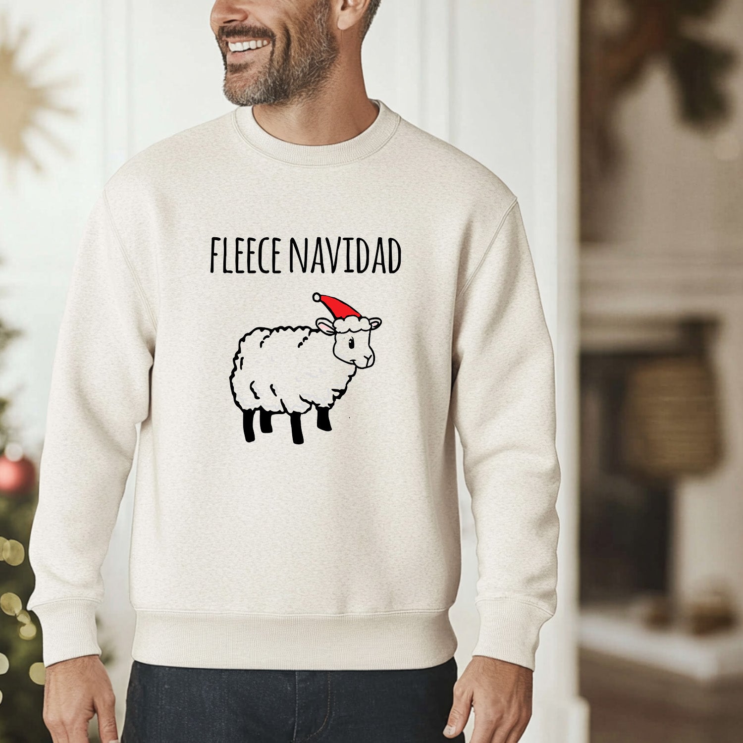 Fleece Navidad - Christmas Unisex Sweatshirt - Oatmeal