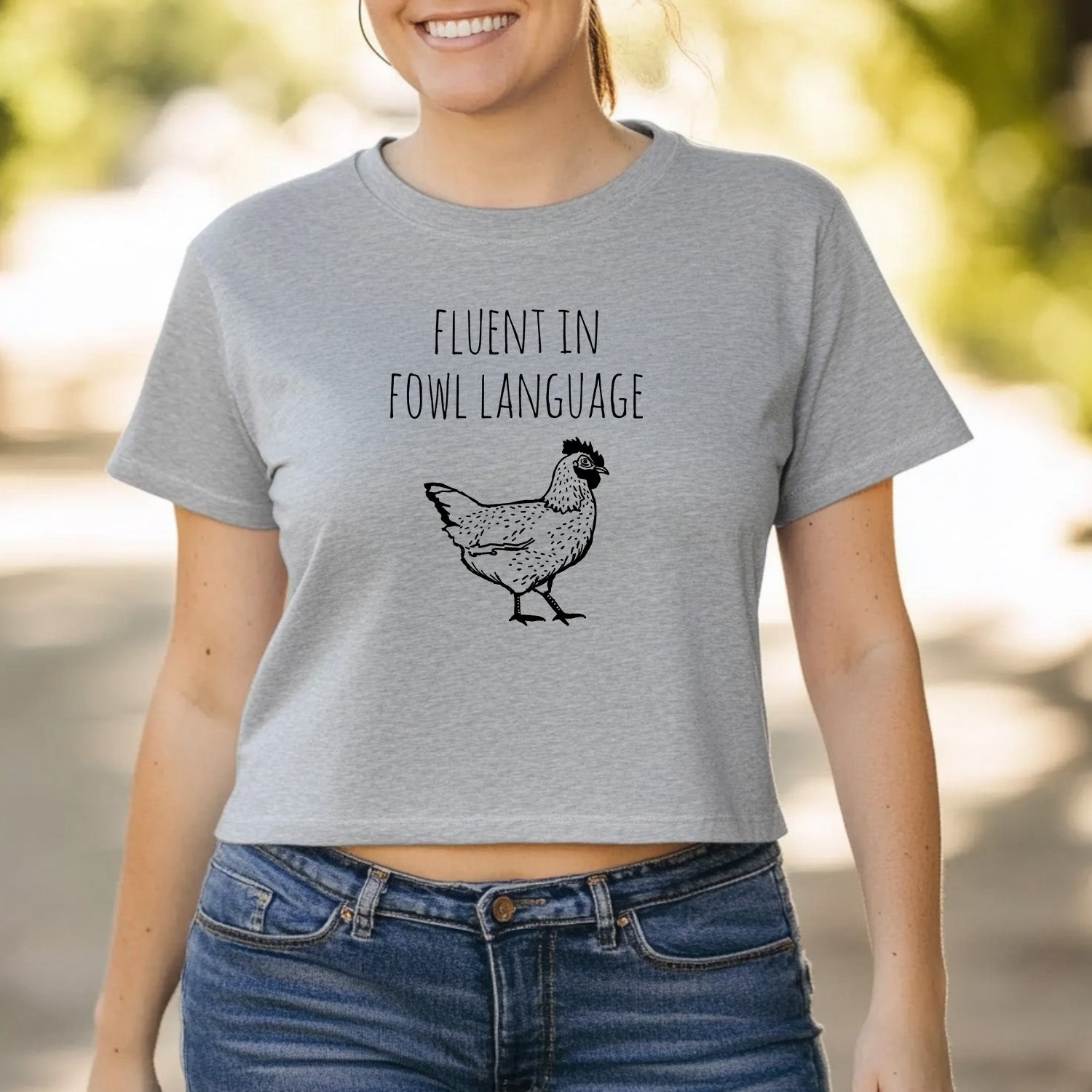 Fluent In Fowl Language - Women's Crop Tee