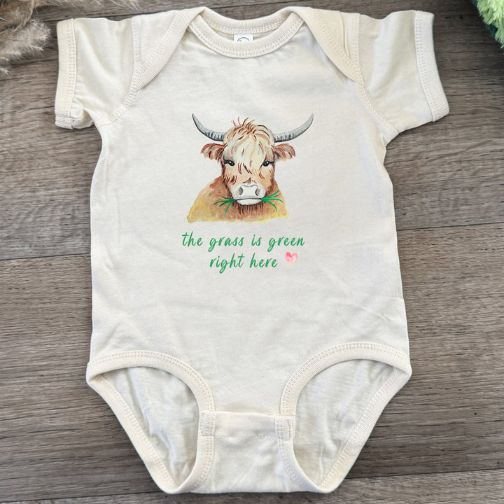 The Grass Is Green Right Here - Onesie - Oatmeal