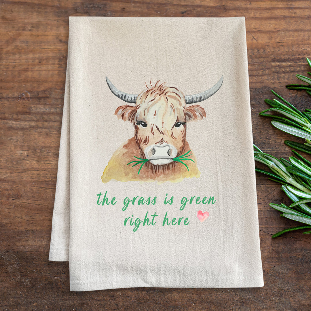 The Grass Is Green Right Here - Watercolor Kitchen Towel