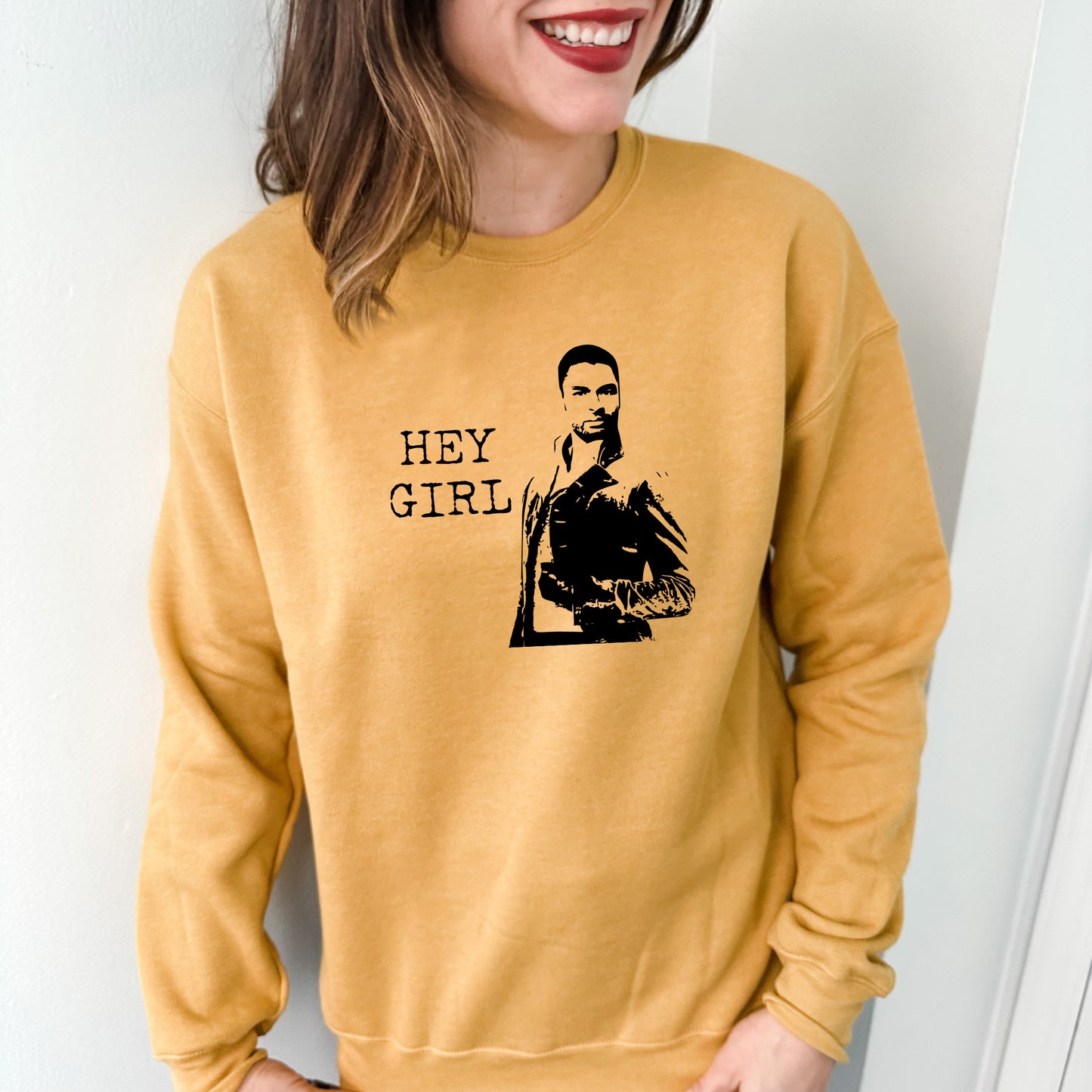 Bridgerton - Hey Girl - Unisex Sweatshirt - Heather Gray, Dusty Blue, Mauve, or Gold