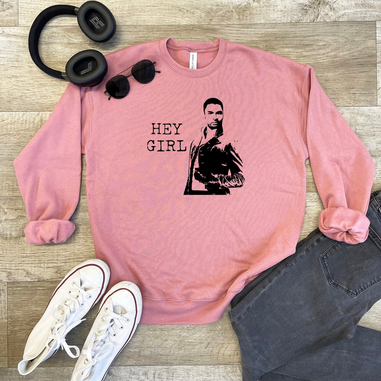 Bridgerton - Hey Girl - Unisex Sweatshirt - Heather Gray, Dusty Blue, Mauve, or Gold