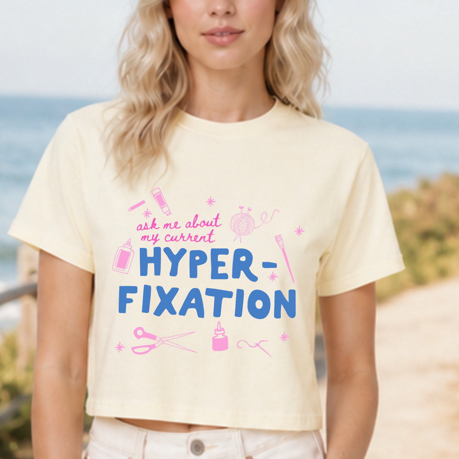 Ask Me About My Current Hyperfixation - Women's Crop Tee