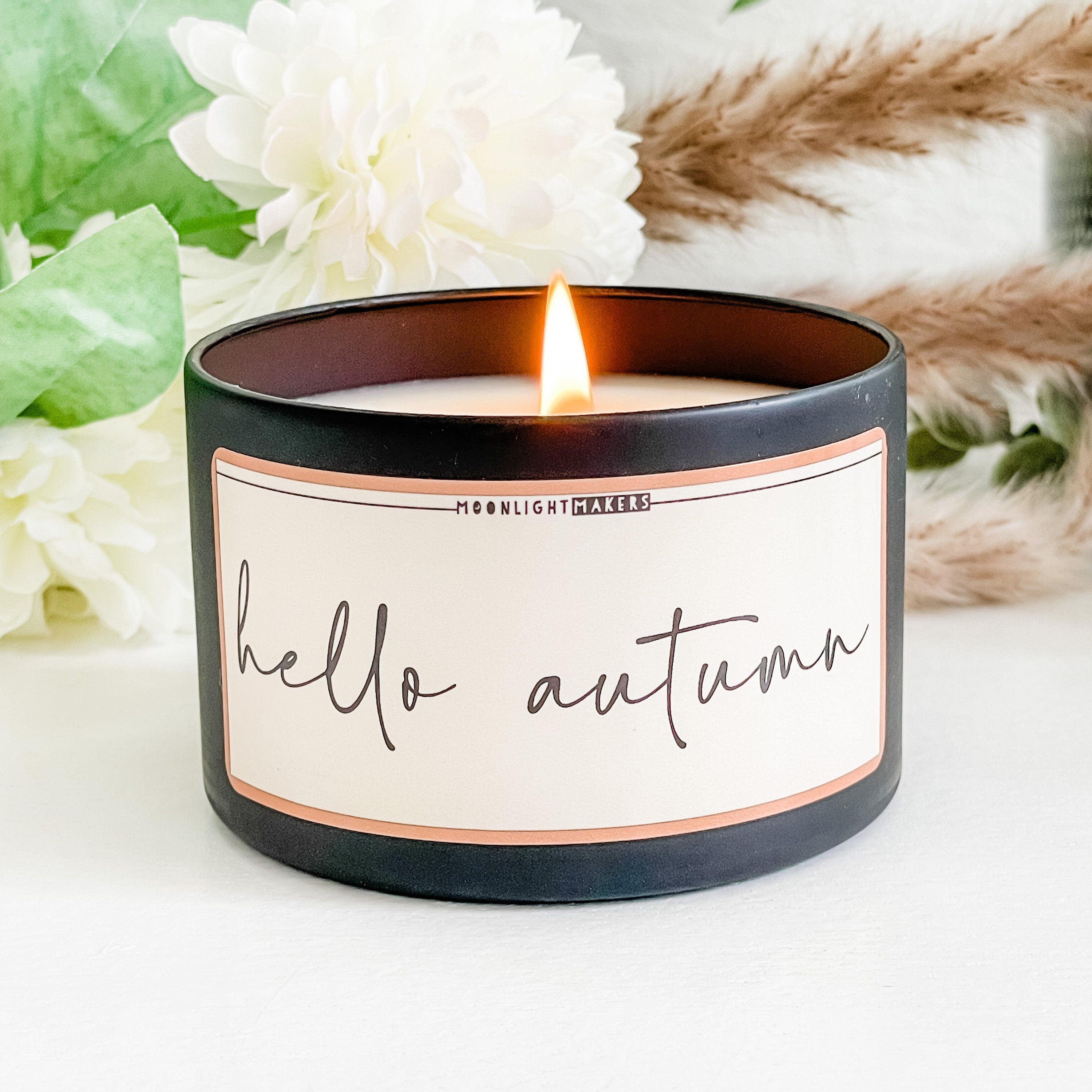 Hello Autumn - 8oz Candle - Choose Your Scent - 100% Natural Soy Wax