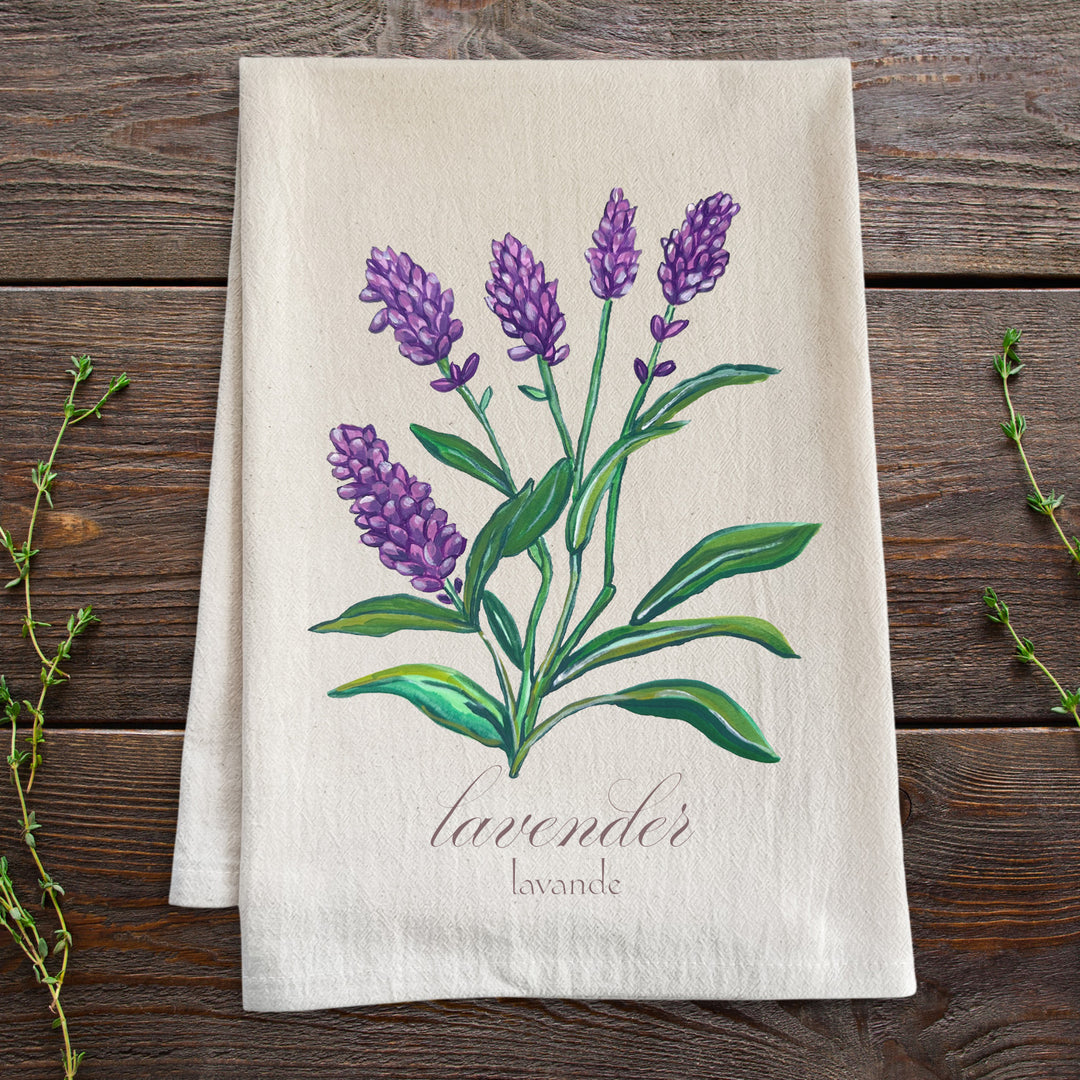 Lavender - Watercolor Floral Kitchen Towel