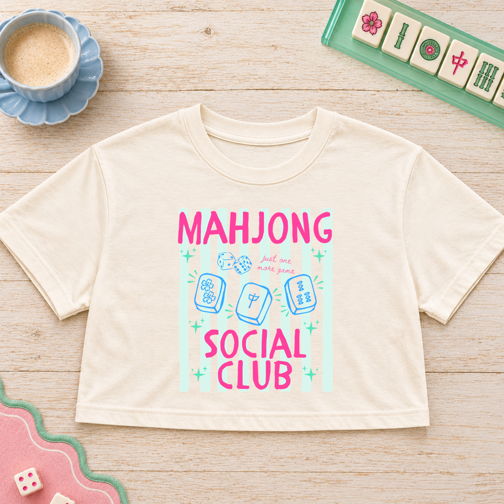 Mahjong Social Club - Women's Crop Tee