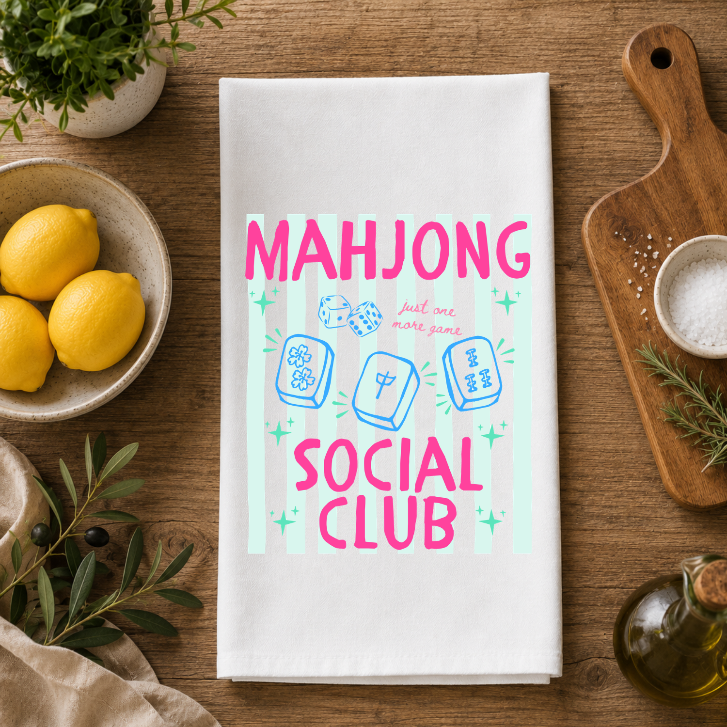 Mahjong Social Club Kitchen Towel
