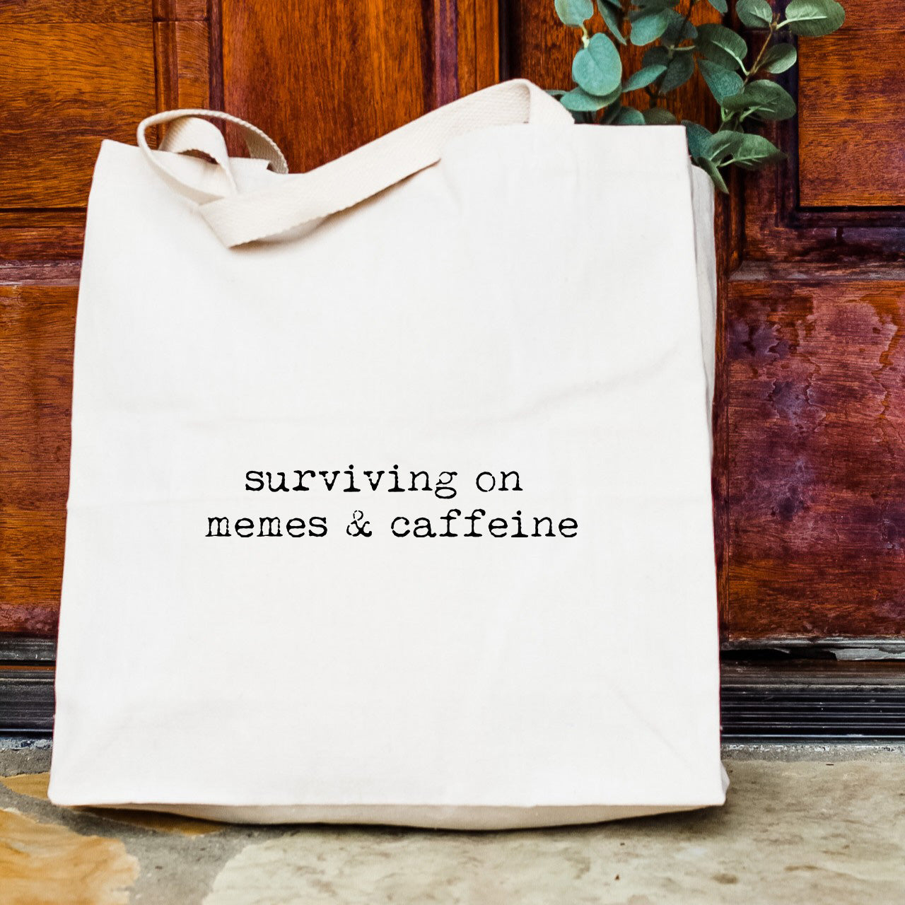 Surviving on Memes + Caffeine - Tote Bag