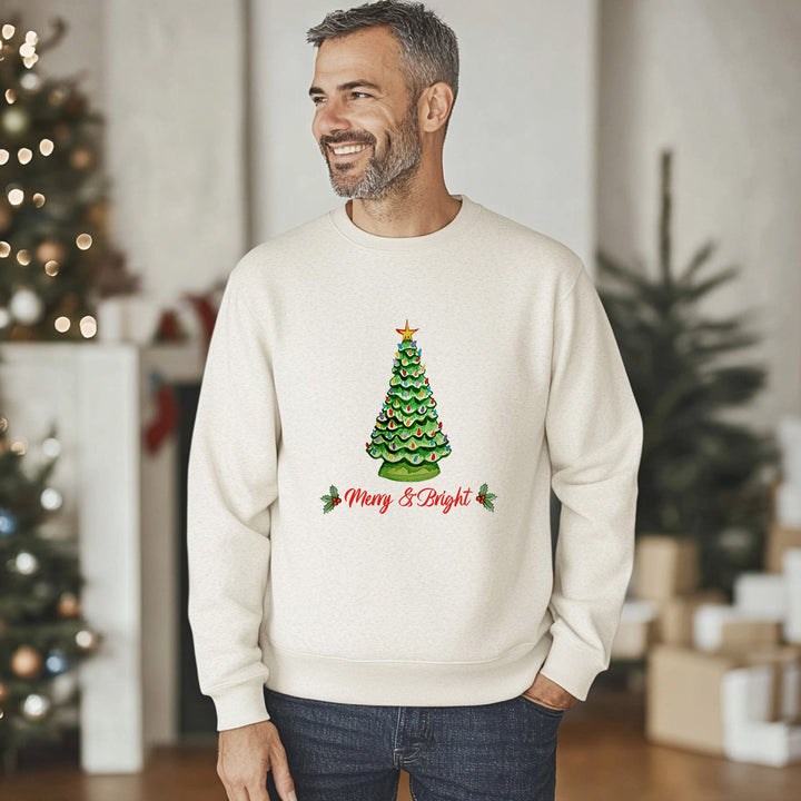 Merry & Bright - Christmas Unisex Sweatshirt - Oatmeal