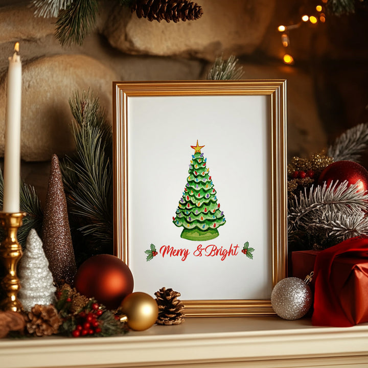 Merry & Bright Christmas Art Print