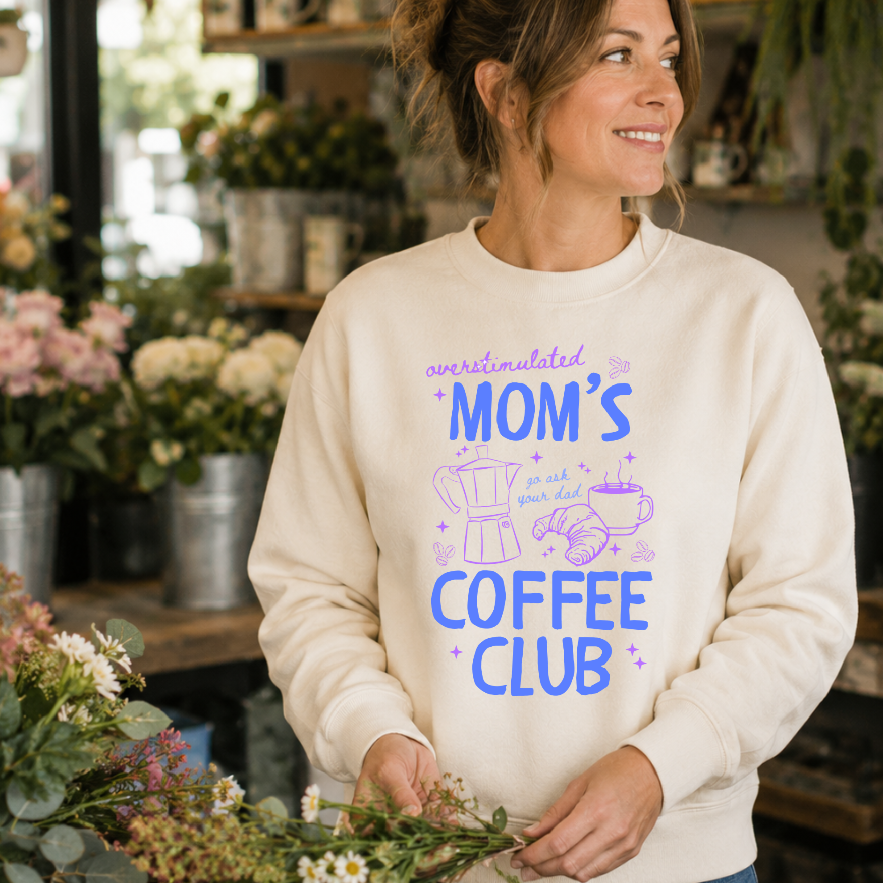 Overstimulated Mom's Coffee Club - Adult Sweatshirt