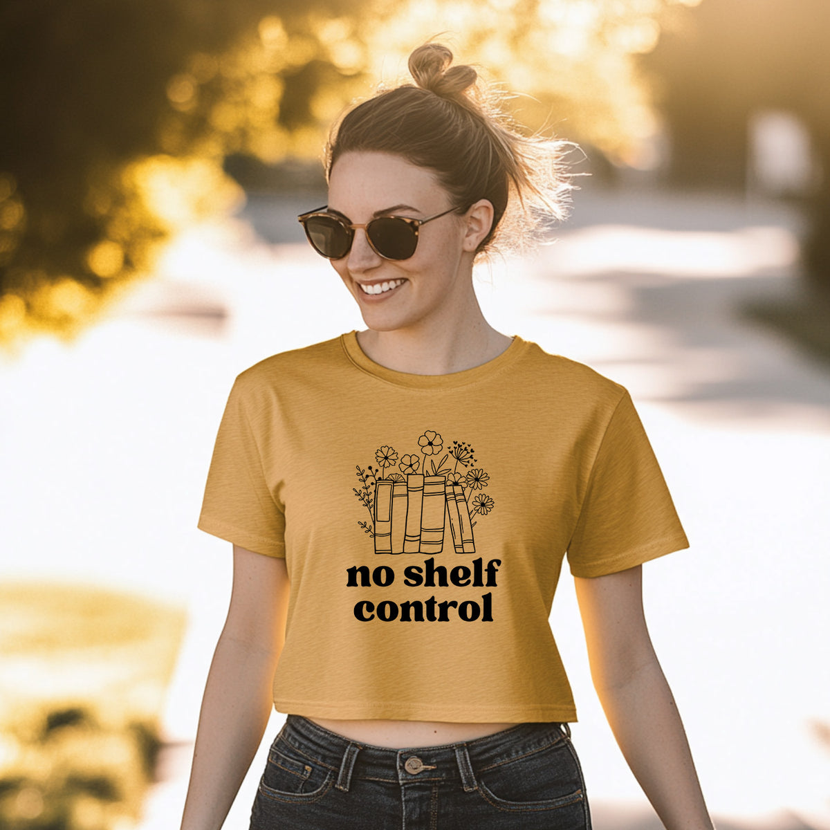 No Shelf Control - Women's Crop Tee - MoonlightMakers